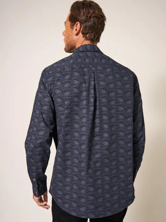 Men SHIRTS White Stuff Duck Printed Shirt Dark Navy Men SHIRTS White Stuff Duck Printed Shirt Dark Navy