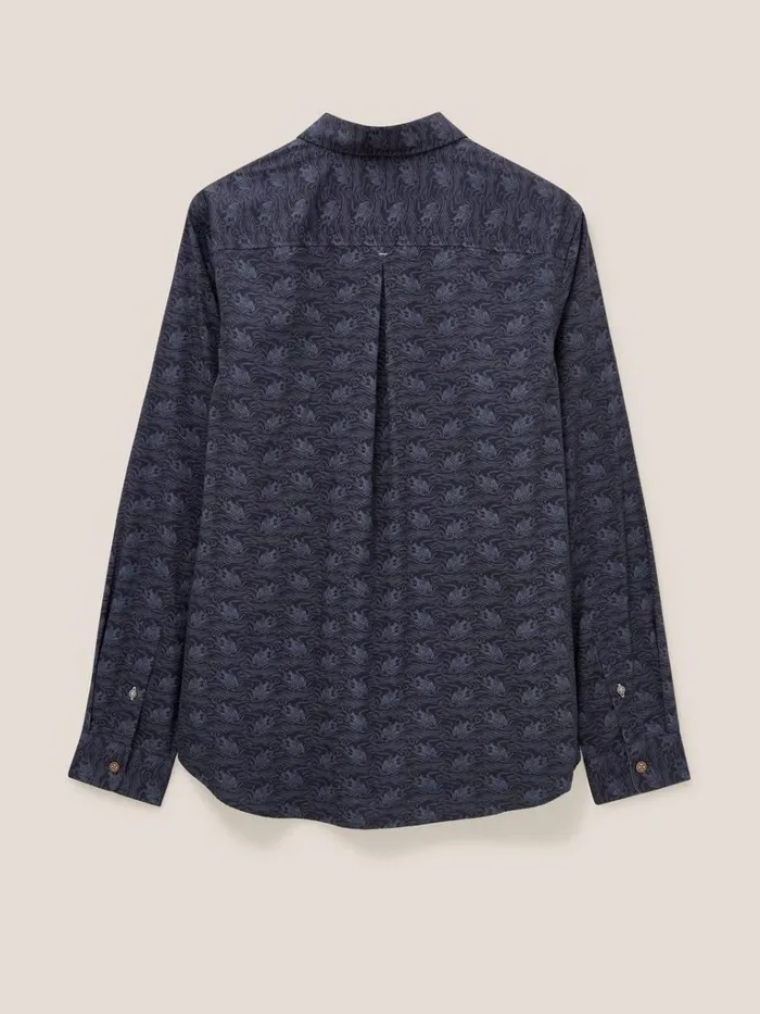 Men SHIRTS White Stuff Duck Printed Shirt Dark Navy Men SHIRTS White Stuff Duck Printed Shirt Dark Navy