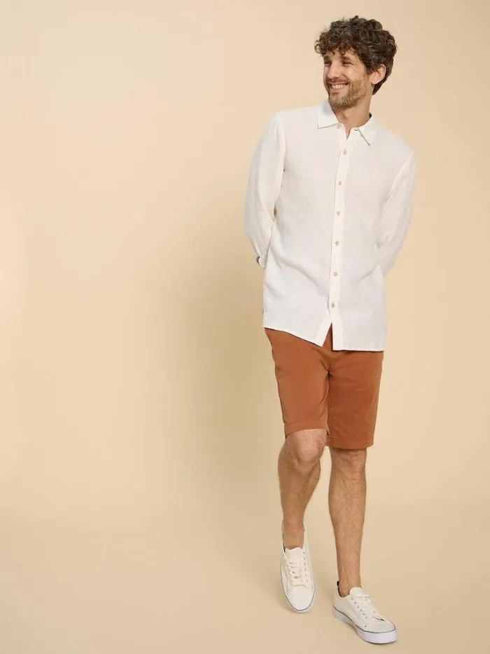 Men SHIRTS White Stuff Pembroke LS Linen Shirt Brilliant White