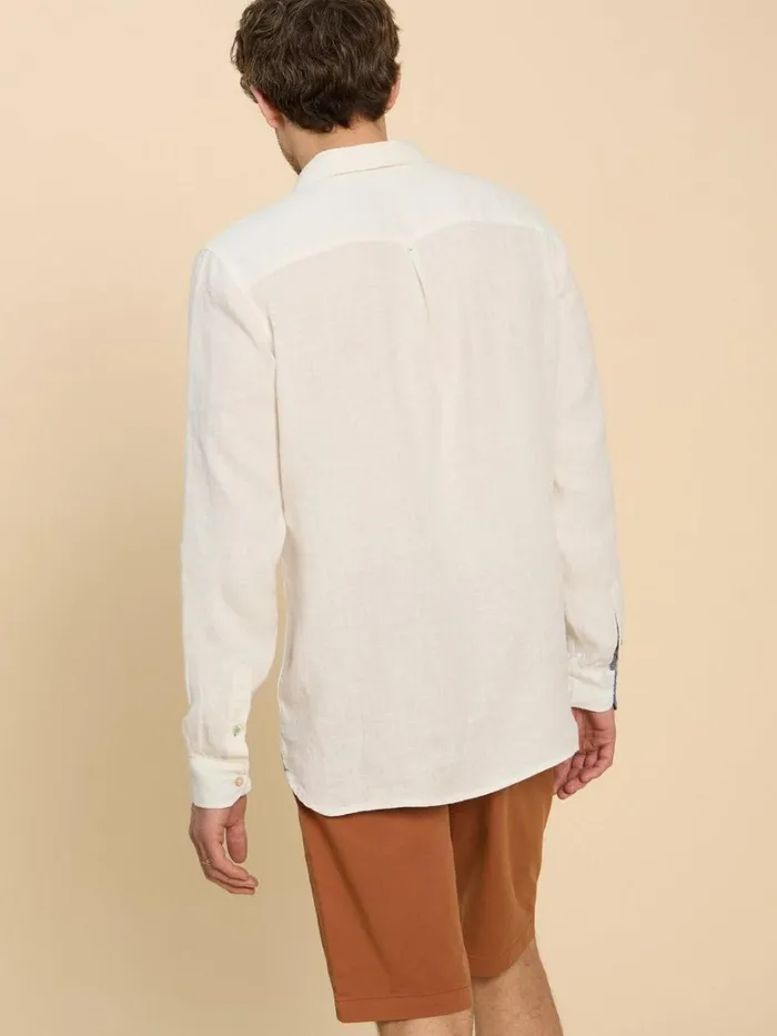 Men SHIRTS White Stuff Pembroke LS Linen Shirt Brilliant White Men SHIRTS White Stuff Pembroke LS Linen Shirt Brilliant White