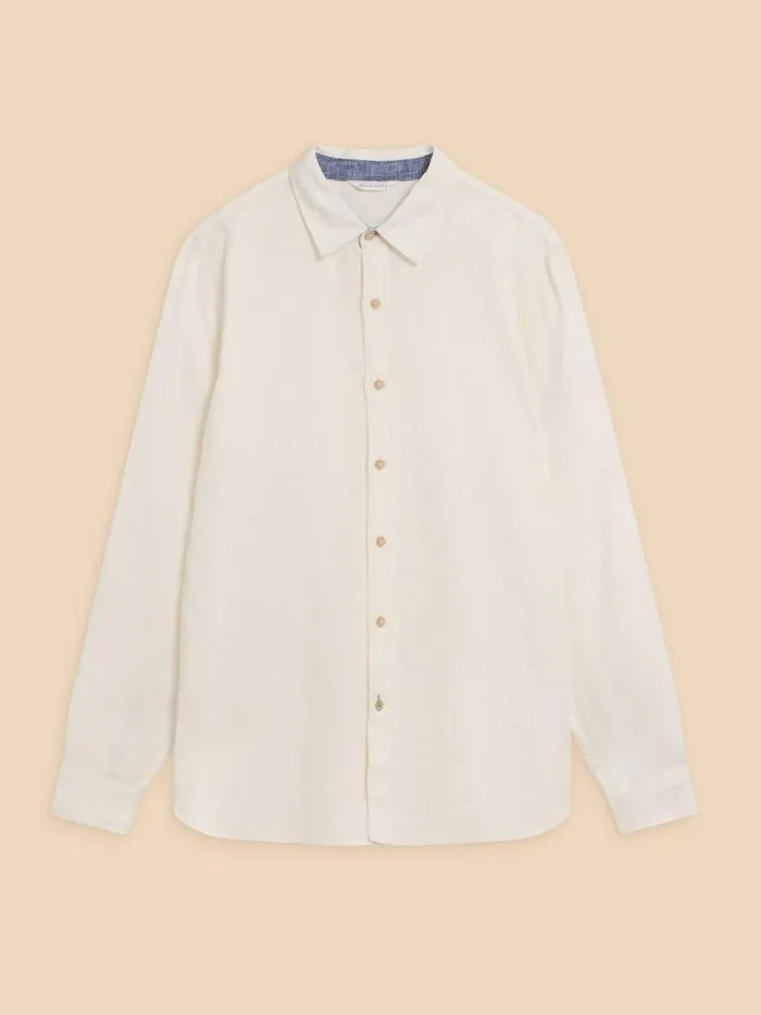 Men SHIRTS White Stuff Pembroke LS Linen Shirt Brilliant White Men SHIRTS White Stuff Pembroke LS Linen Shirt Brilliant White