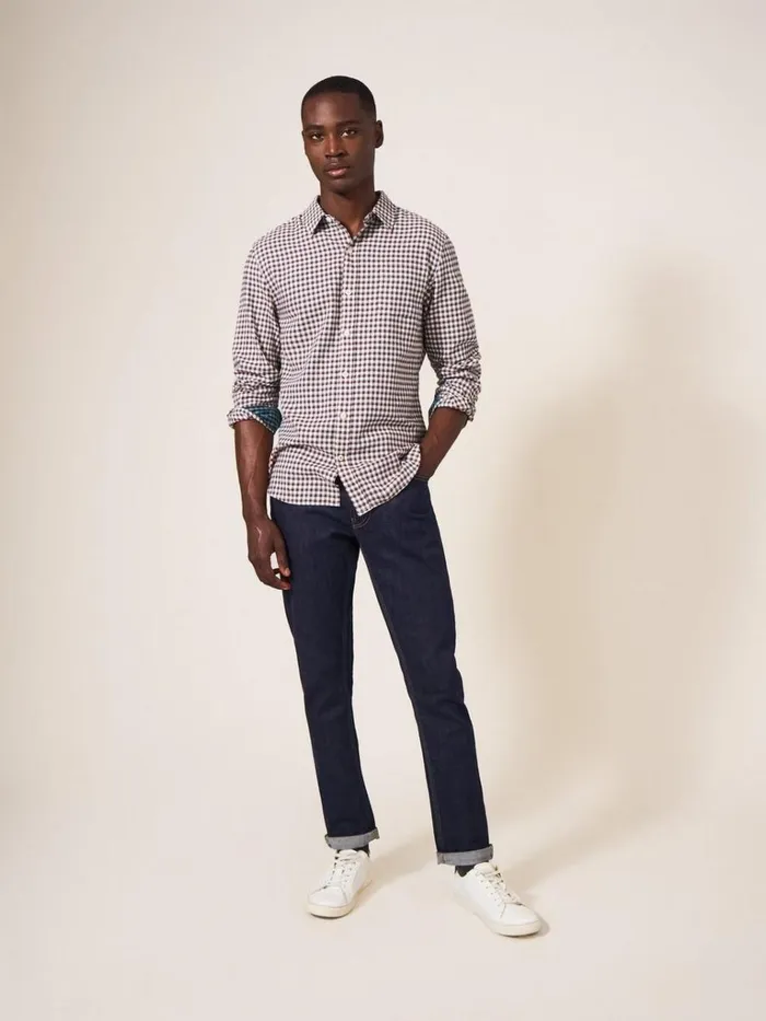 Men SHIRTS White Stuff Westlake Gingham Shirt Red Multi