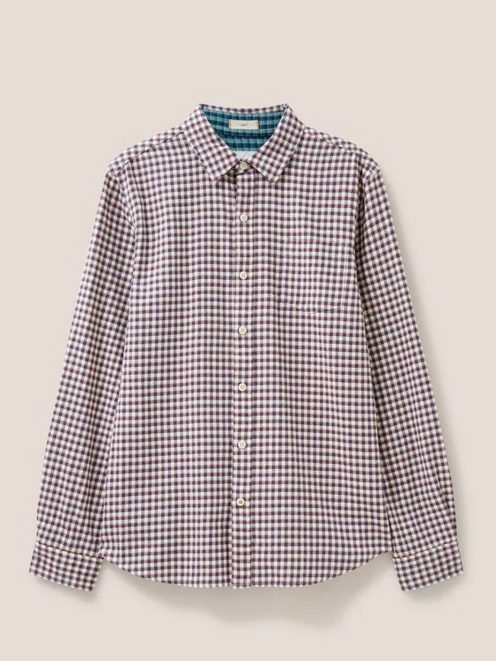 Men SHIRTS White Stuff Westlake Gingham Shirt Red Multi