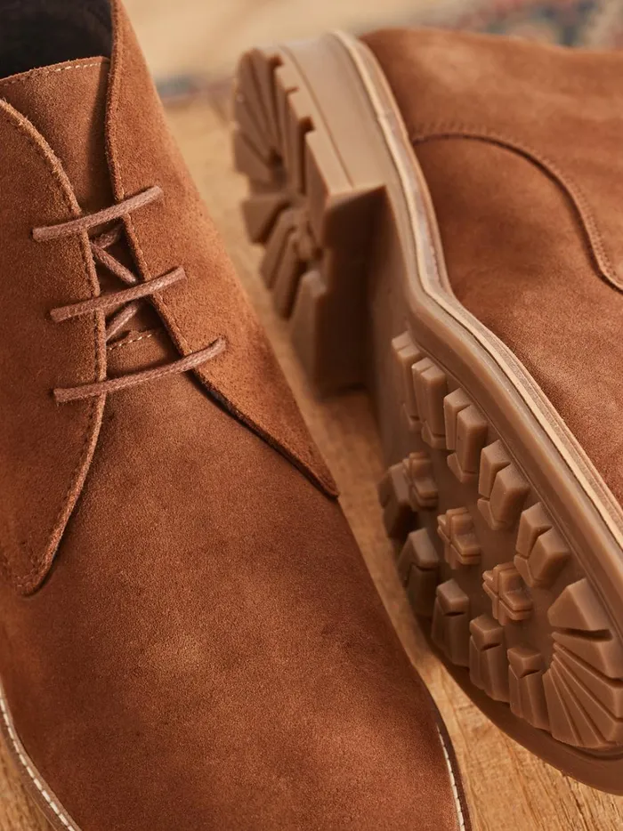 Men Shoes Cyrillus High LaceUp Derby Shoes Marron