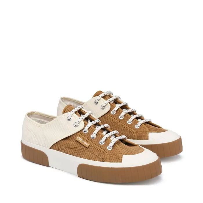Men Sneakers Unisex 2630 PANELS CORDUROY Low Cut DUONWHITE AVORO Superga Low Cut