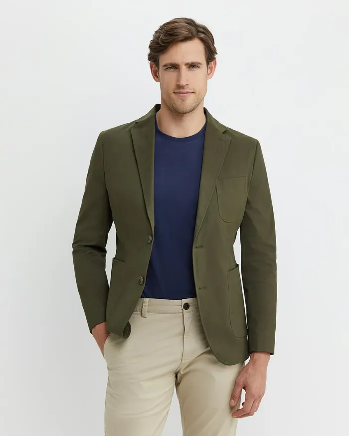 Men Sportscraft Jackets and Blazers Barton Sports Jacket Dark Khaki