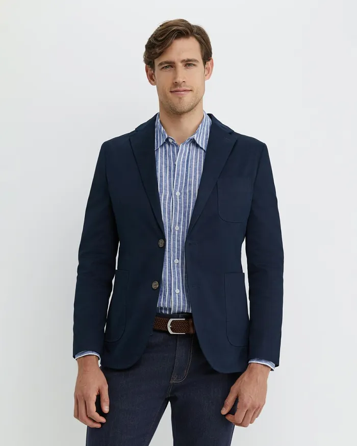 Men Sportscraft Jackets and Blazers Barton Sports Jacket Navy