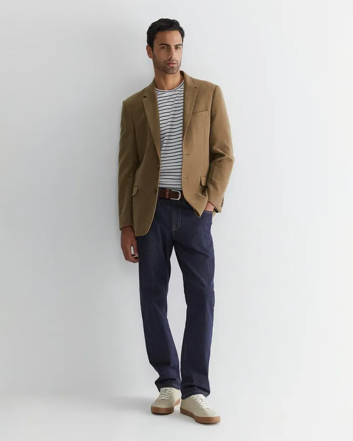 Men Sportscraft Jackets and Blazers Italian Moleskin Blazer Musk