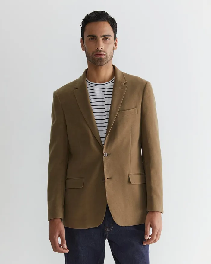 Men Sportscraft Jackets and Blazers Italian Moleskin Blazer Musk