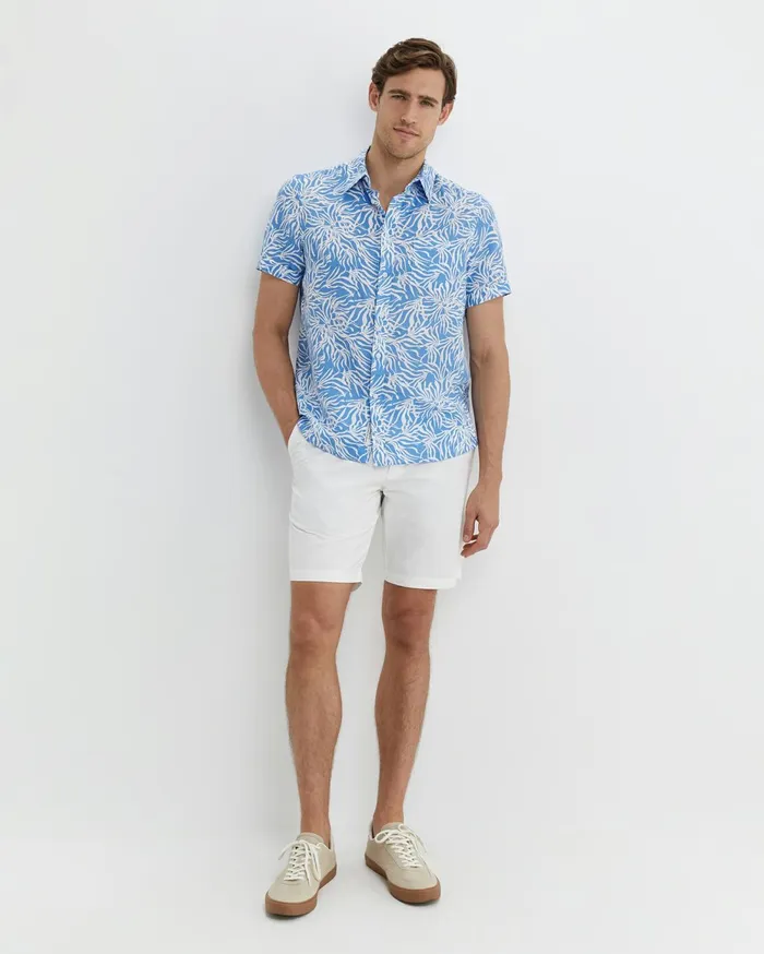 Men Sportscraft Shirts Hogan Short Sleeve Shirt Blue Multi
