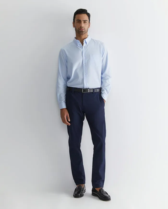 Men Sportscraft Shirts Oxford Long Sleeve Shirt Frost Blue