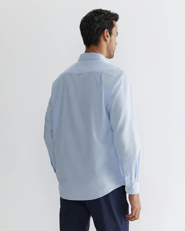 Men Sportscraft Shirts Oxford Long Sleeve Shirt Frost Blue
