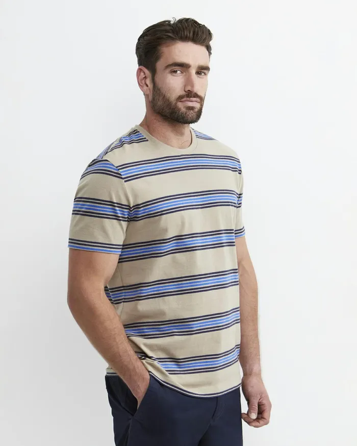 Men Sportscraft TShirts and Polos Harden Stripe Tee Natural