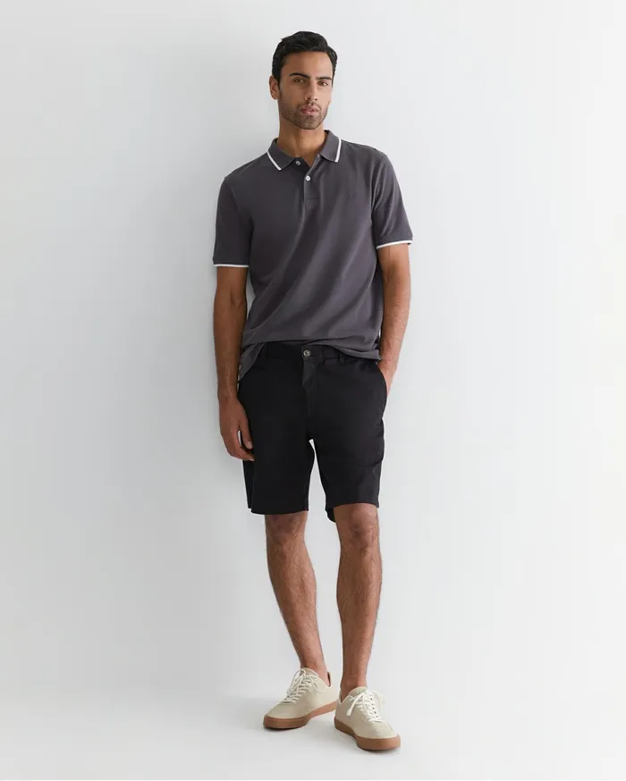 Men Sportscraft TShirts and Polos Tipped Pique Polo Charcoal