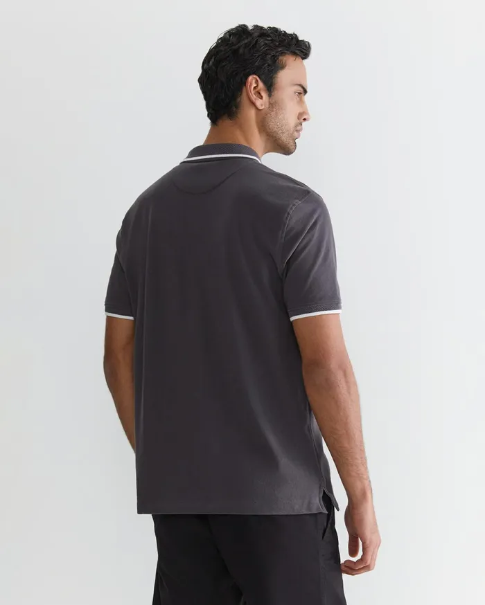 Men Sportscraft TShirts and Polos Tipped Pique Polo Charcoal