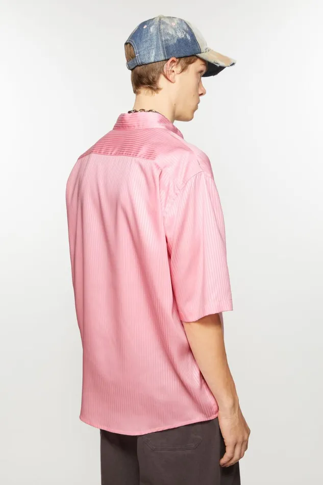 Men Stripe Buttonup Shirt Blush Pink Acne Studios Shirts