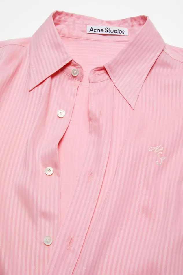 Men Stripe Buttonup Shirt Blush Pink Acne Studios Shirts