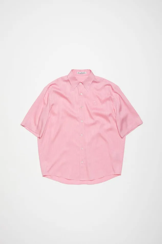 Men Stripe Buttonup Shirt Blush Pink Acne Studios Shirts