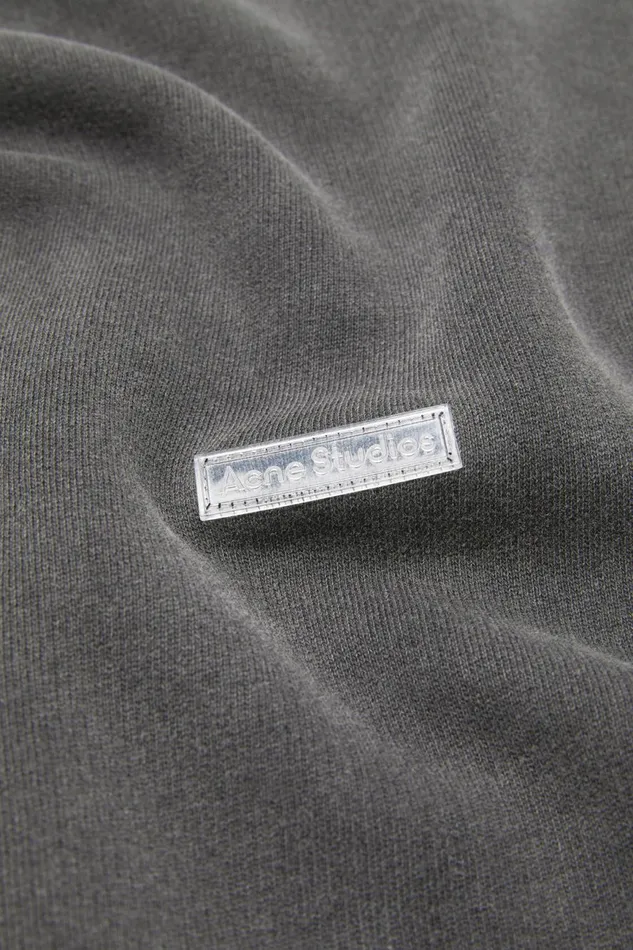Men Sweater Logo Patch Faded Black Acne Studios Sweatshirts
