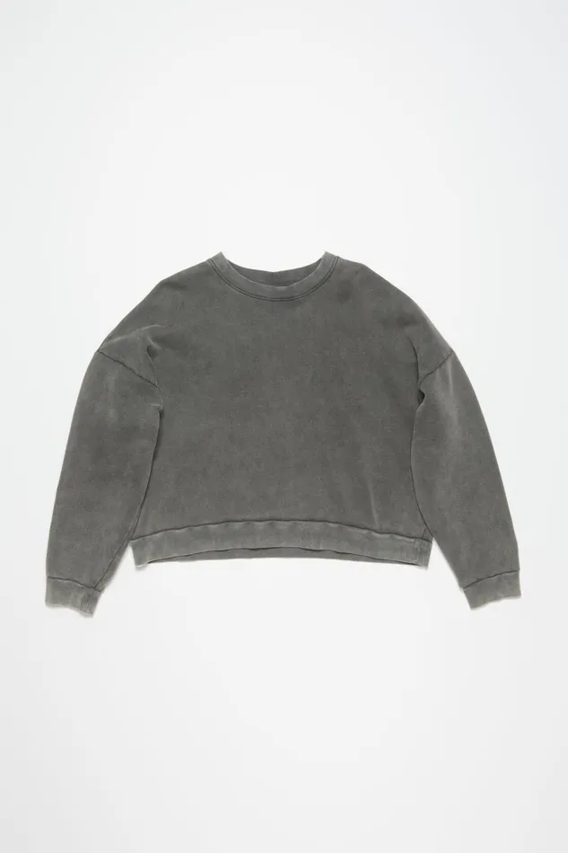Men Sweater Logo Patch Faded Black Acne Studios Sweatshirts