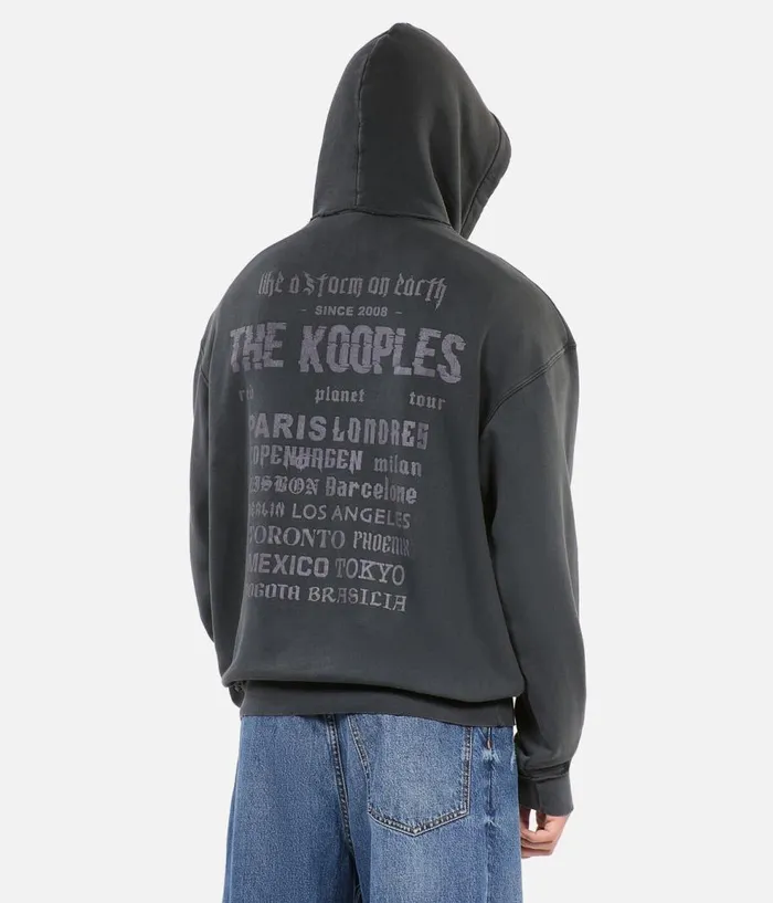 Men Sweatshirts and Sweatpants THE KOOPLES Black Hoodie With Serigraphy Men Sweatshirts and Sweatpants THE KOOPLES Black Hoodie With Serigraphy