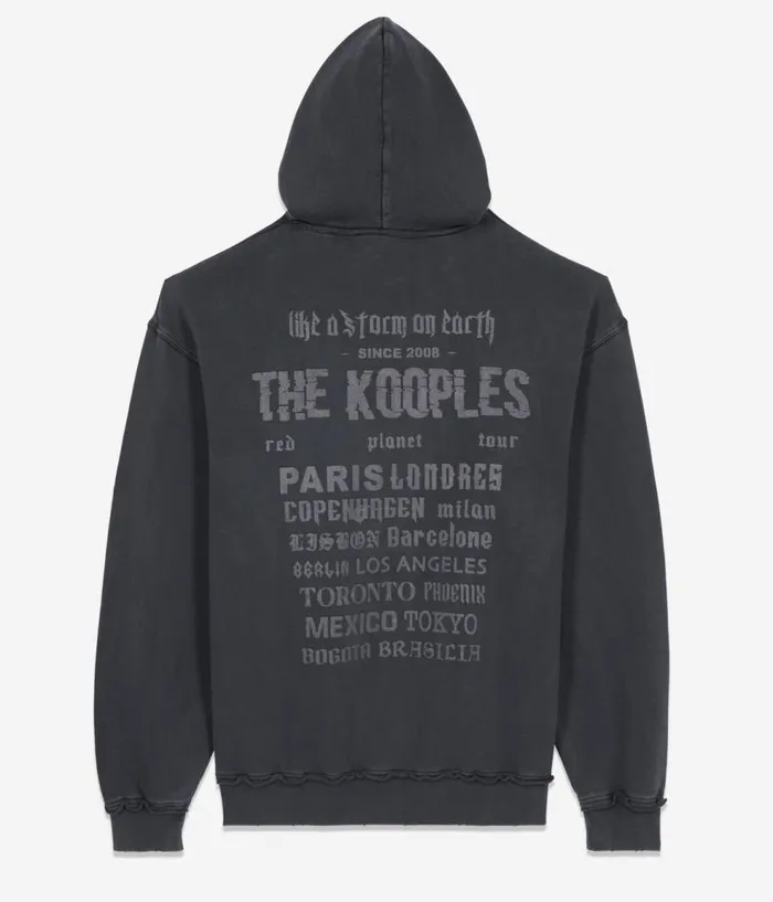 Men Sweatshirts and Sweatpants THE KOOPLES Black Hoodie With Serigraphy Men Sweatshirts and Sweatpants THE KOOPLES Black Hoodie With Serigraphy