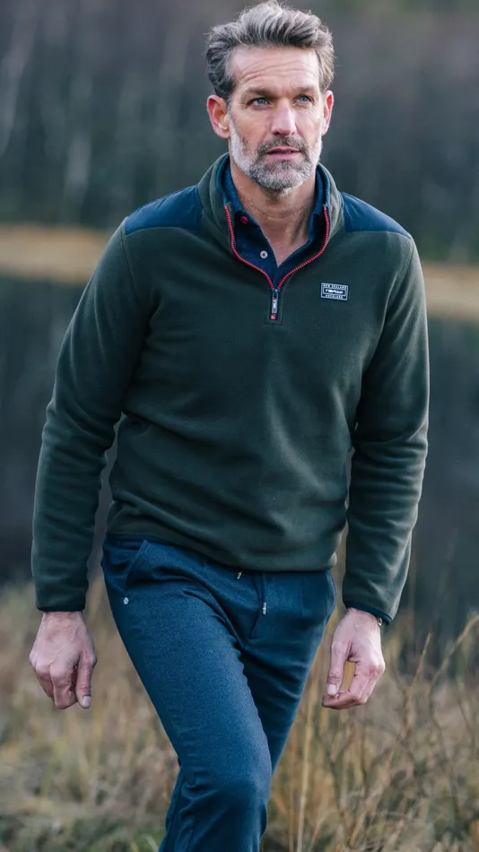 Men Sweatshirts NZA New Zealand Auckland Dark Green Fleece Shirt With HalfZip 8211 Gravel Green Men Sweatshirts NZA New Zealand Auckland Dark Green Fleece Shirt With HalfZip 8211 Gravel Green