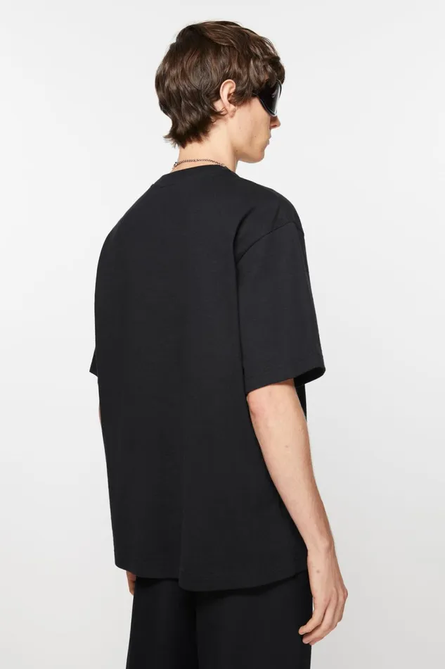Men Tshirt Patch Logo Black Acne Studios Tshirts