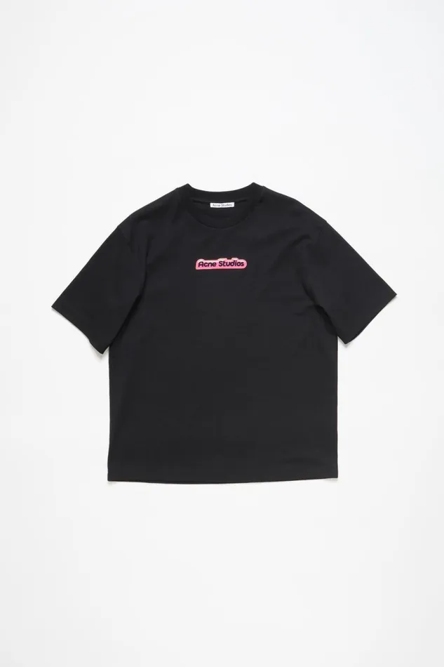 Men Tshirt Patch Logo Black Acne Studios Tshirts