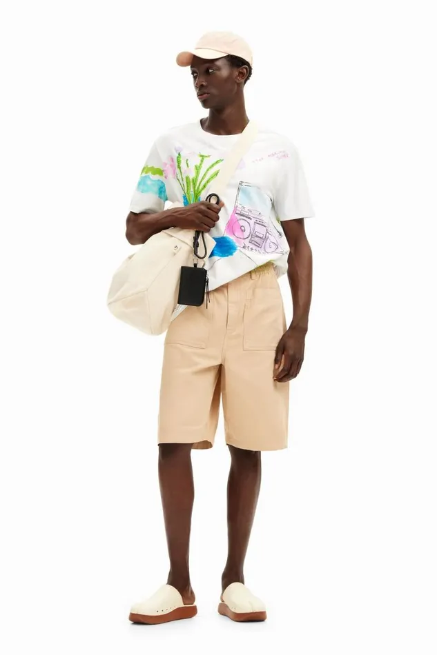 Men Tshirts Desigual Tshirt With Printed Drawings