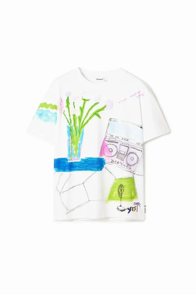 Men Tshirts Desigual Tshirt With Printed Drawings