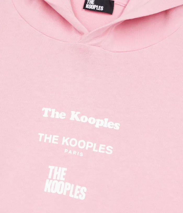 Men Tshirts THE KOOPLES Longsleeved Pink Hooded Locations Serigraphy Tshirt Men Tshirts THE KOOPLES Longsleeved Pink Hooded Locations Serigraphy Tshirt