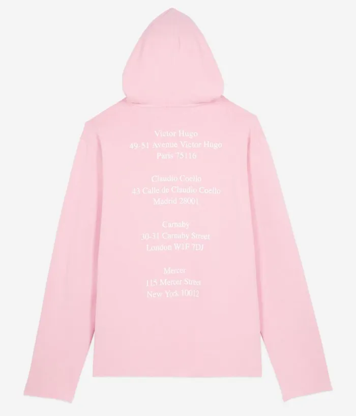 Men Tshirts THE KOOPLES Longsleeved Pink Hooded Locations Serigraphy Tshirt Men Tshirts THE KOOPLES Longsleeved Pink Hooded Locations Serigraphy Tshirt