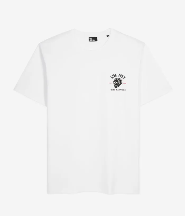 Men Tshirts THE KOOPLES White Live Fast Tshirt Men Tshirts THE KOOPLES White Live Fast Tshirt