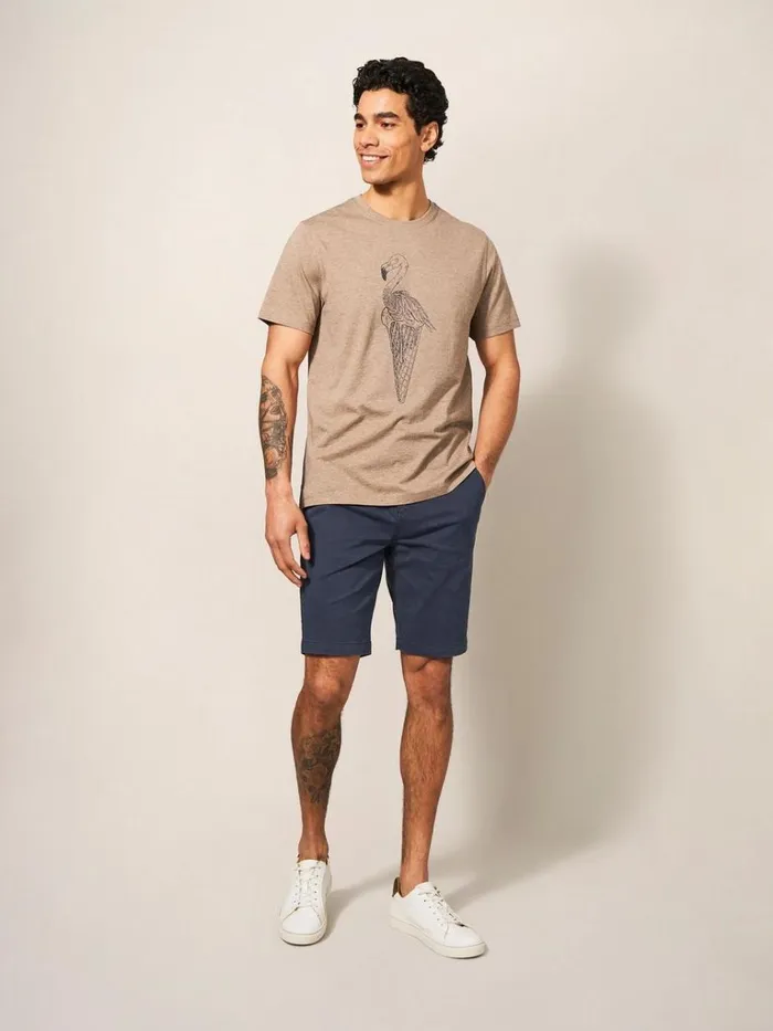 Men TSHIRTS White Stuff Ice Cream Flamingo Graphic Tee Mid Pink