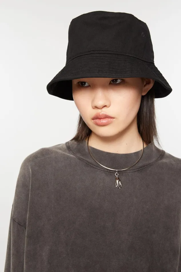 Men Twill Bucket Hat Black Acne Studios Hats