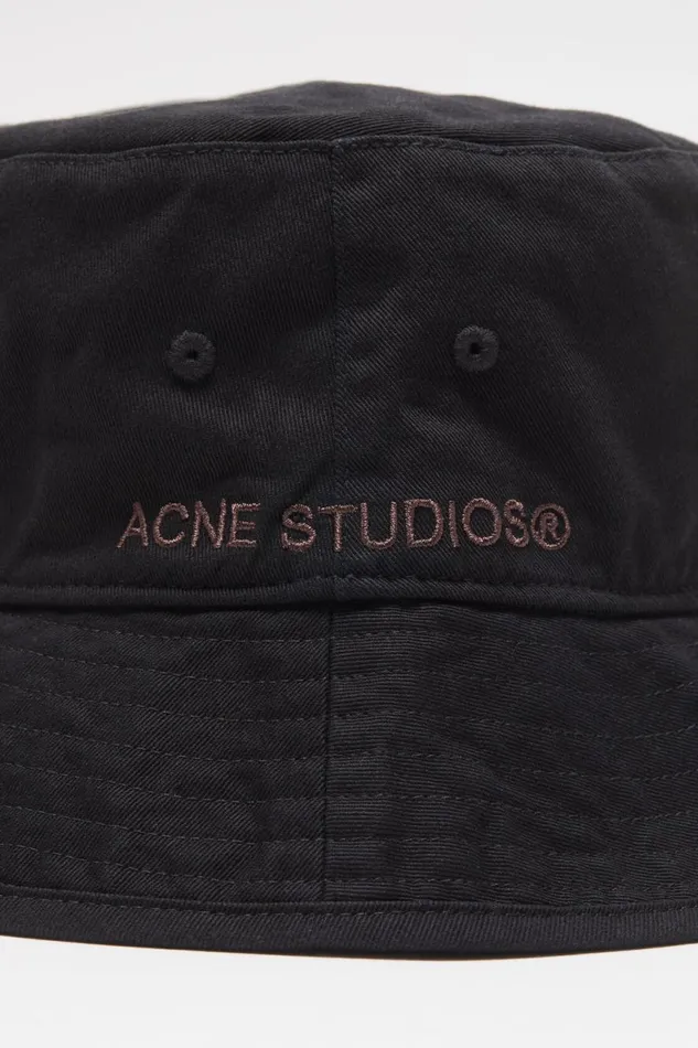 Men Twill Bucket Hat Black Acne Studios Hats