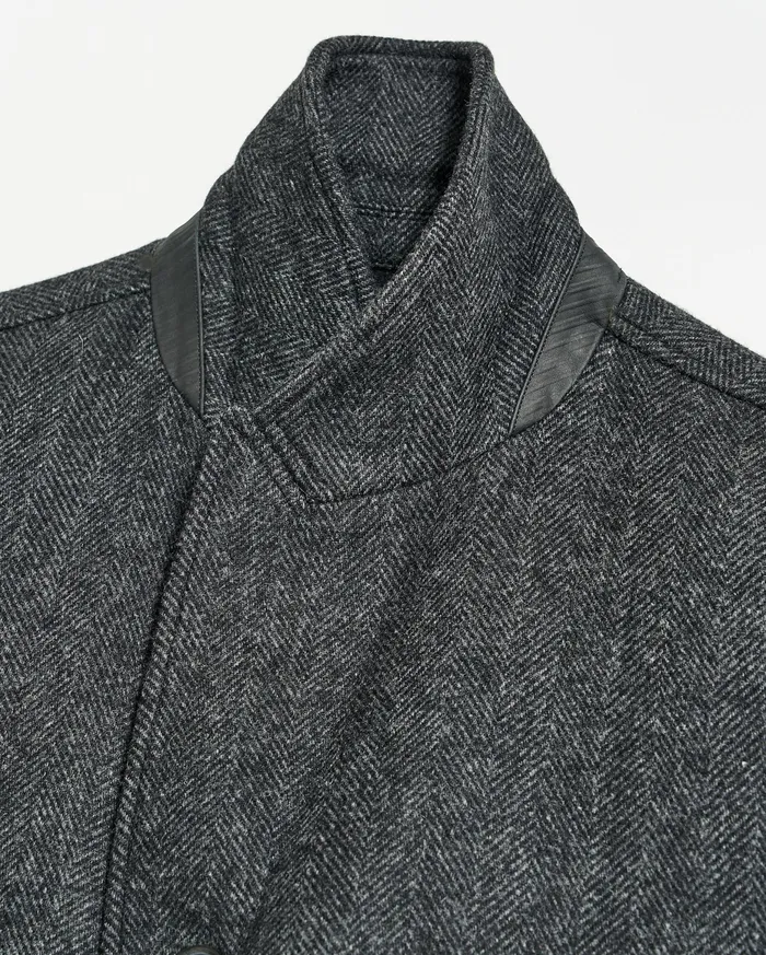 Men Walking Car Coat Charcoal Billy Reid Jackets and Outerwear
