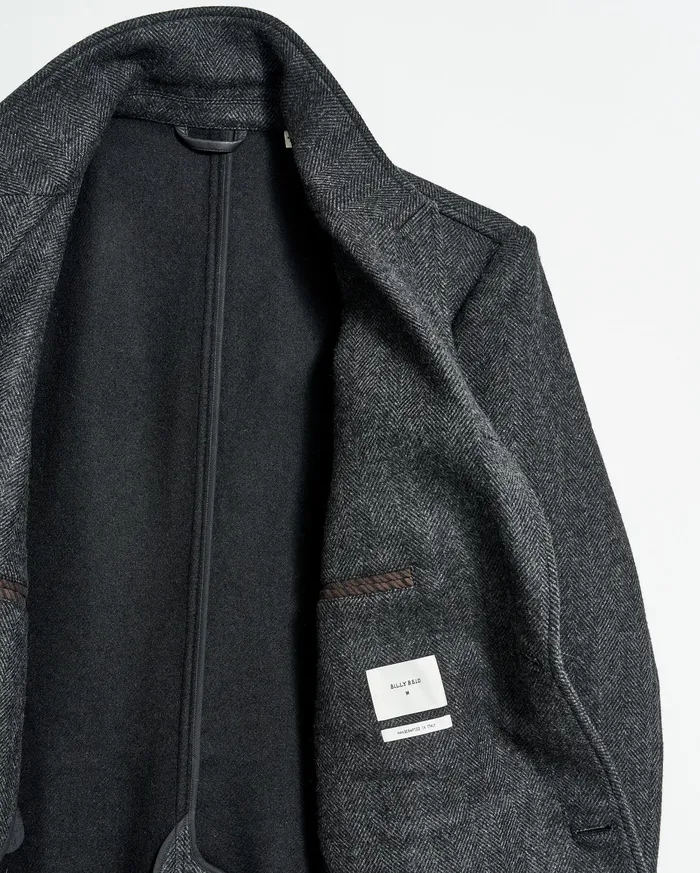Men Walking Car Coat Charcoal Billy Reid Jackets and Outerwear