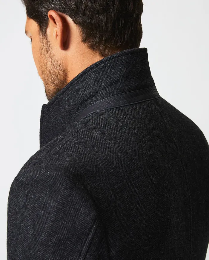 Men Walking Car Coat Charcoal Billy Reid Jackets and Outerwear