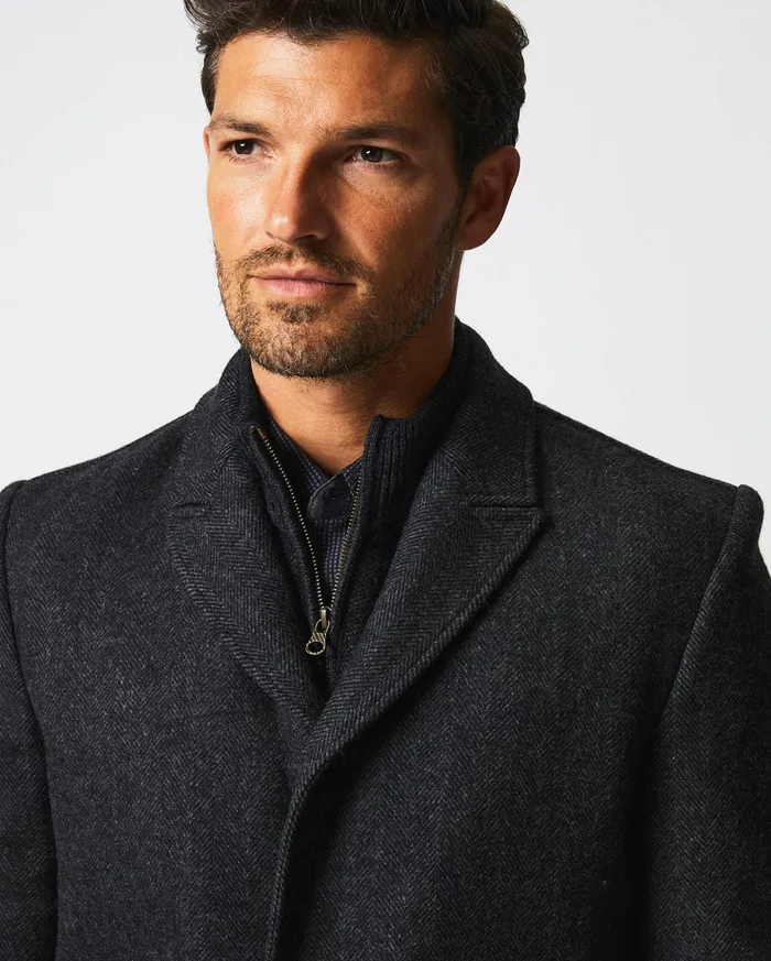 Men Walking Car Coat Charcoal Billy Reid Jackets and Outerwear