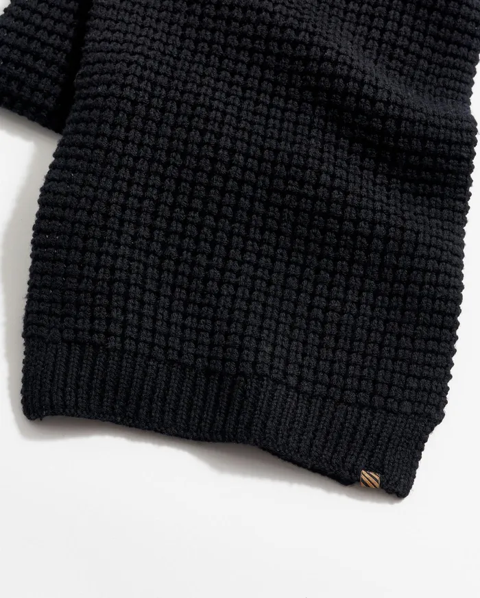 Men Wool Ribbon Scarf Black Billy Reid Accessories