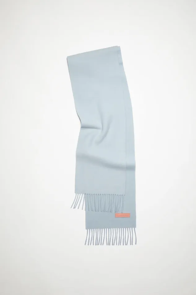 Men Wool Scarf Pink Label 8211 Narrow Powder Blue Acne Studios Scarves