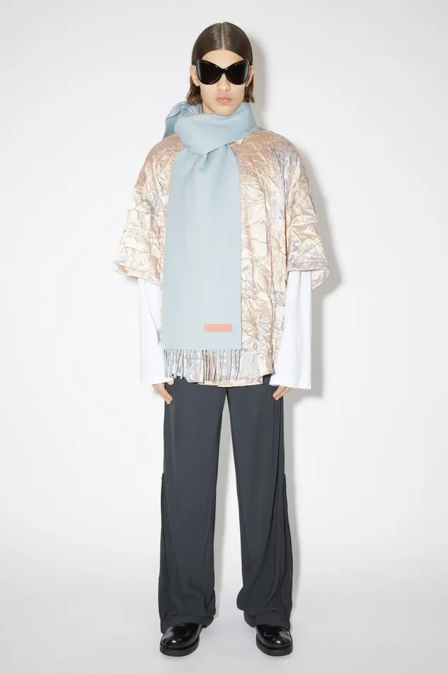 Men Wool Scarf Pink Label 8211 Narrow Powder Blue Acne Studios Scarves