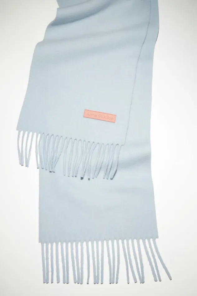 Men Wool Scarf Pink Label 8211 Narrow Powder Blue Acne Studios Scarves