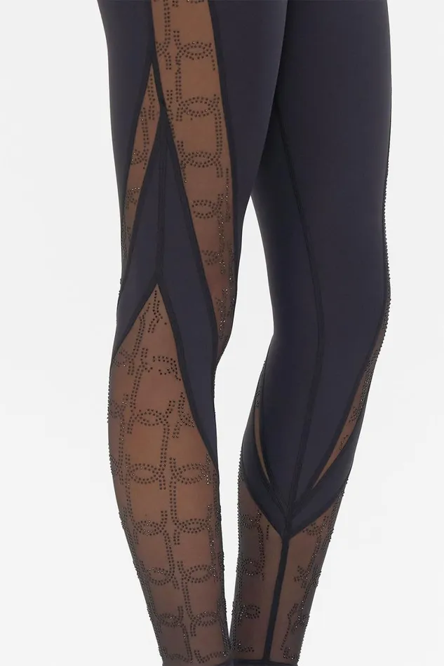 MESH INSERT LEGGING SOLID BLACK Solid Black Womens Camilla Bras and Underwear