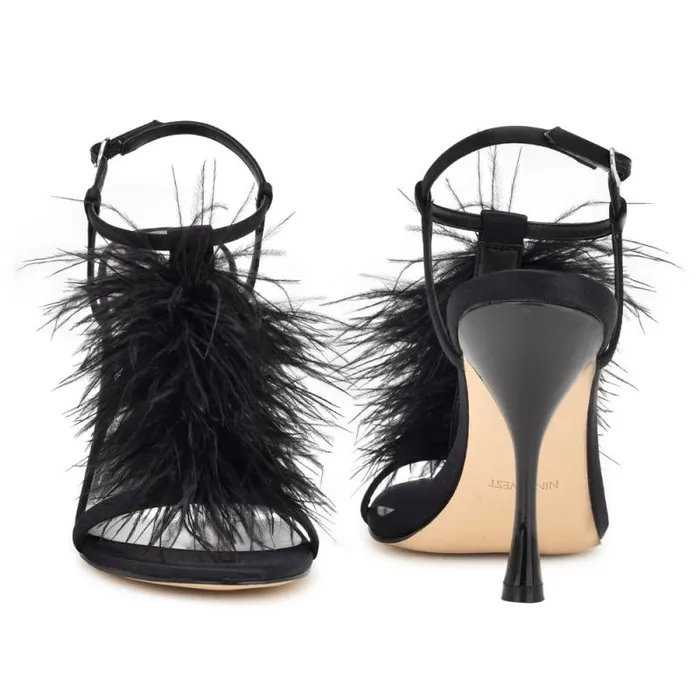 Million Ankle Strap Heeled Sandals Black Women Nine West Heels Million Ankle Strap Heeled Sandals Black Women Nine West Heels