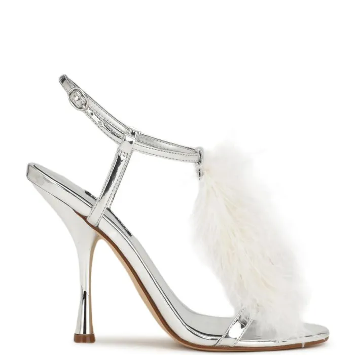 Million Ankle Strap Heeled Sandals Silverwhite Women Nine West Heels