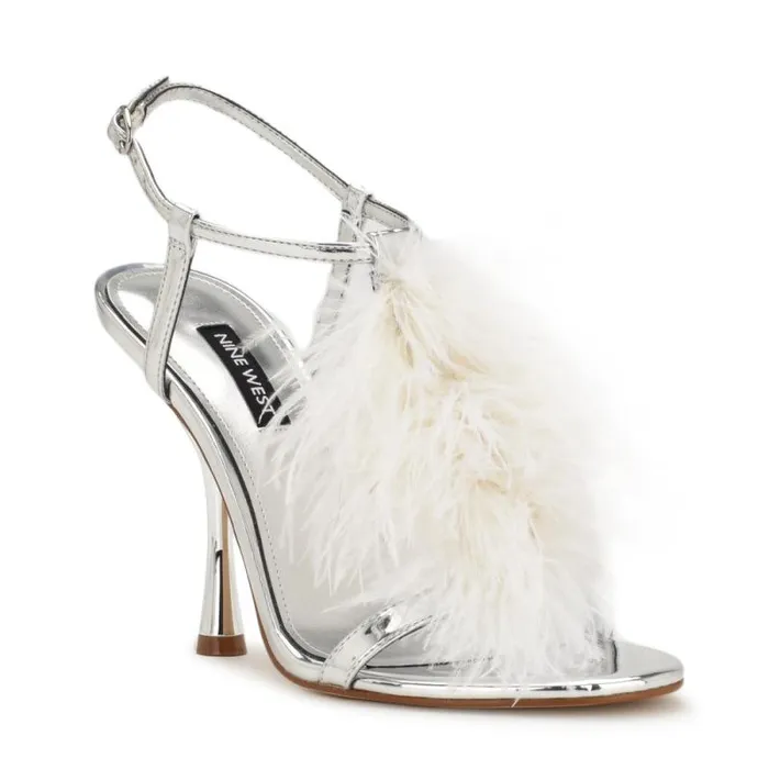 Million Ankle Strap Heeled Sandals Silverwhite Women Nine West Heels Million Ankle Strap Heeled Sandals Silverwhite Women Nine West Heels