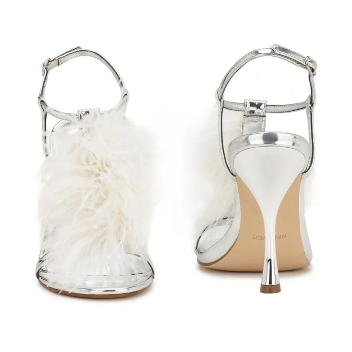 Million Ankle Strap Heeled Sandals Silverwhite Women Nine West Heels Million Ankle Strap Heeled Sandals Silverwhite Women Nine West Heels